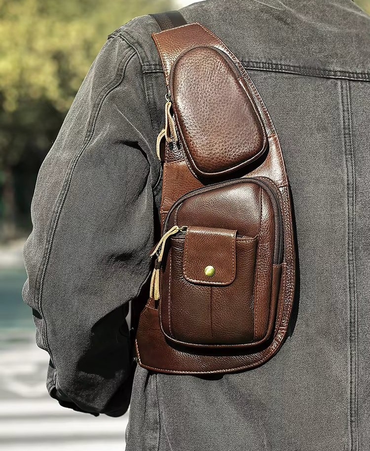 Geanta pentru barbati, Lior GT3310, piele naturala, Maro - 2 | YEO