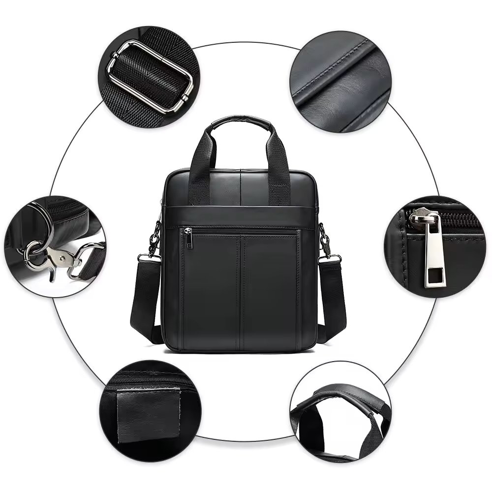Geanta pentru barbati, Theon GT3255, piele naturala, Negru - 1 | YEO