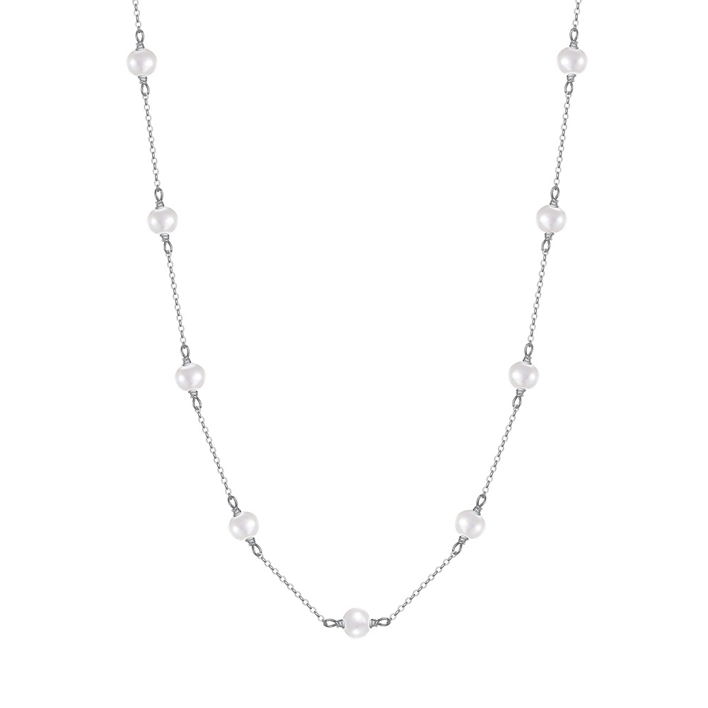 Lantisor argint 925, JW1534, model perla, placat cu rodiu