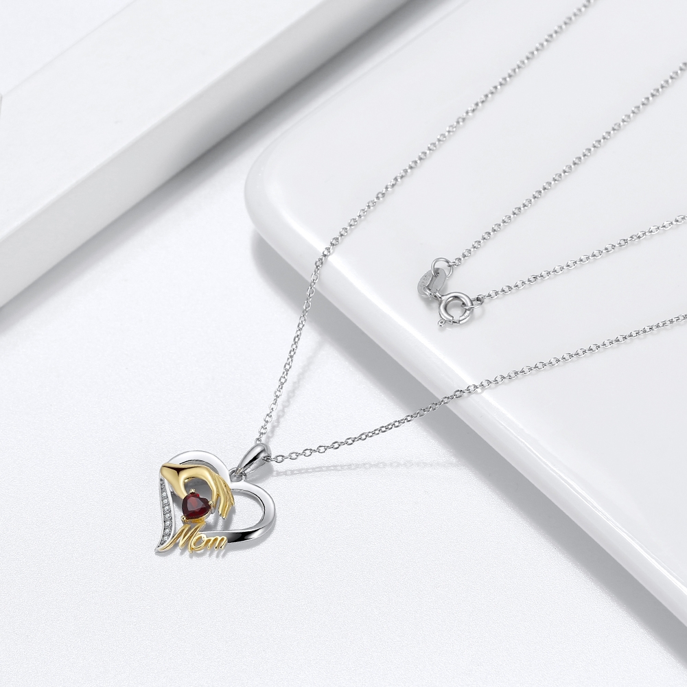 Lantisor argint 925, JW1699, model Mom, placat cu rodiu