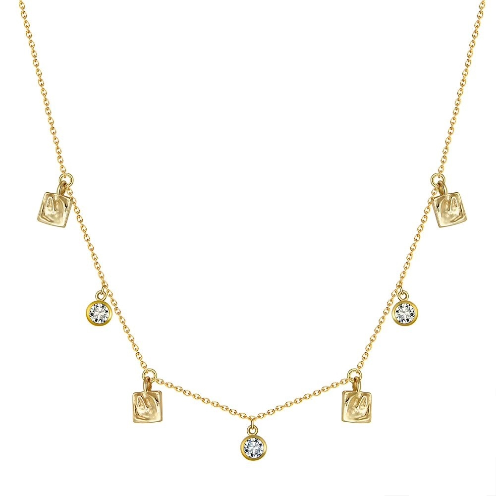 Lantisor argint 925, JW1765, model tip chocher, placat cu aur