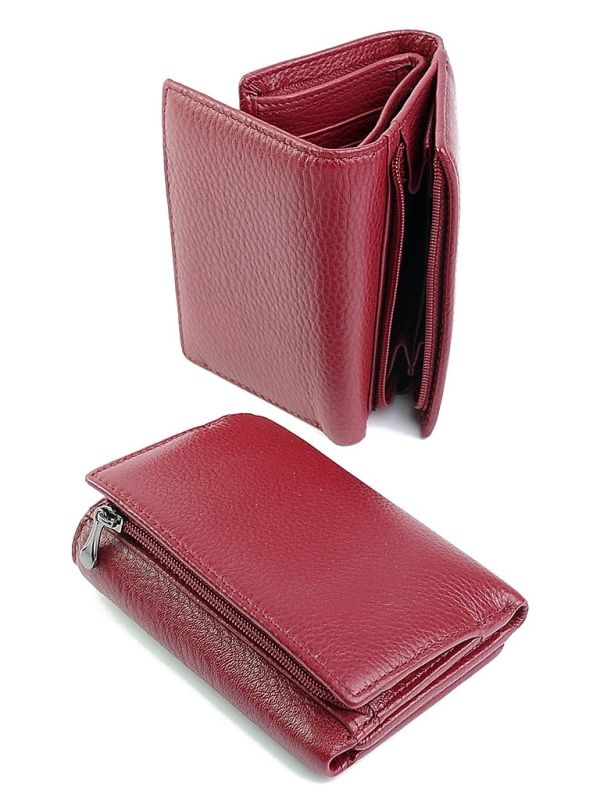 Portofel dama, 6600-16, piele naturala, Rosu inchis - imagine 2