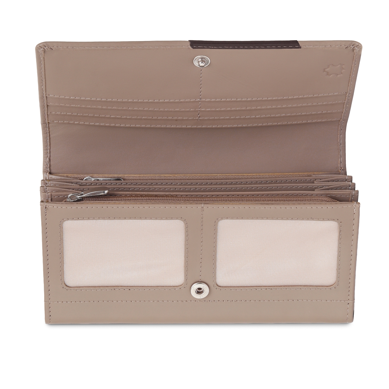 Portofel dama Marquise, Nectaria PT1464, piele naturala, Crem/Maro - imagine 4