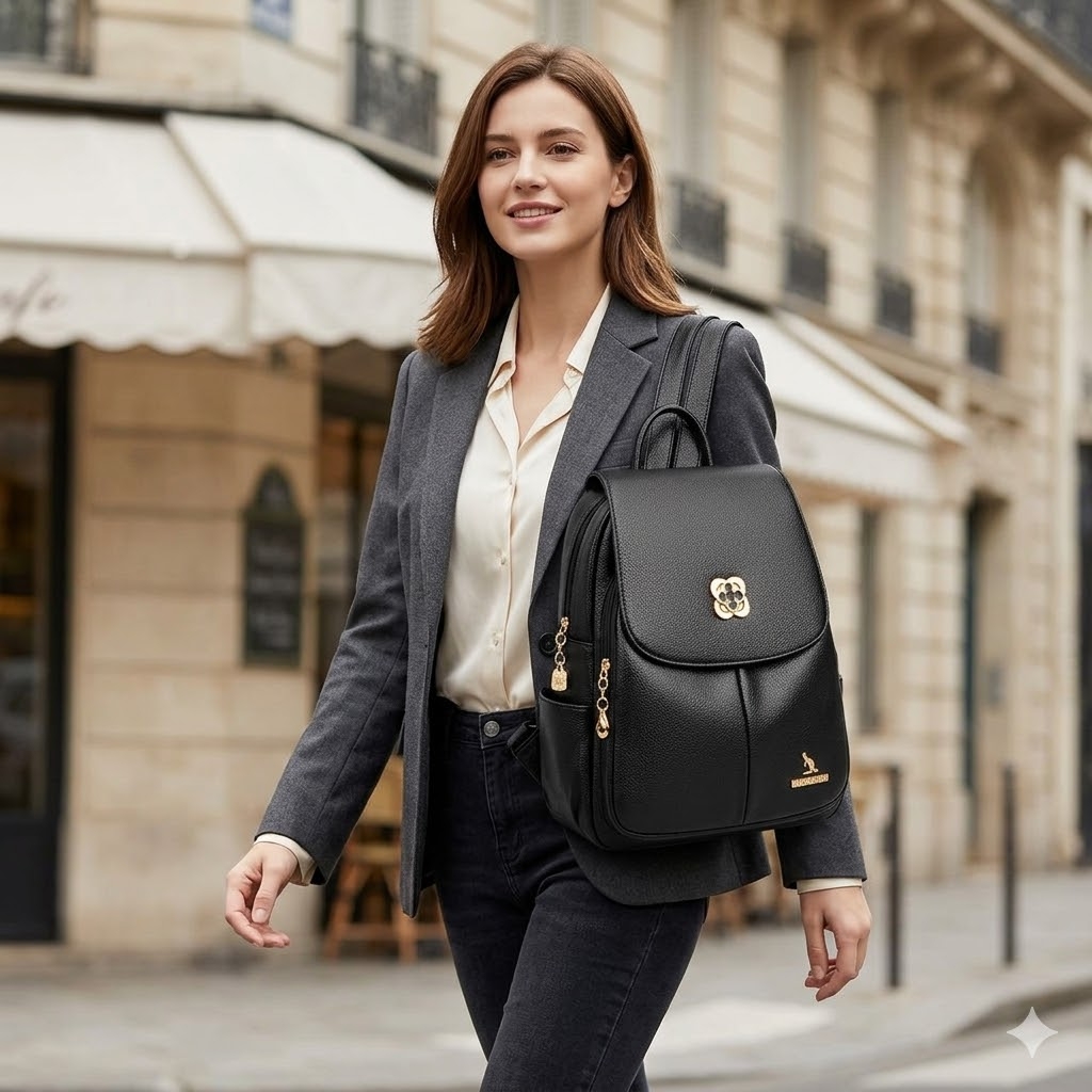 Rucsac dama Amena GT2183, Negru - imagine 2