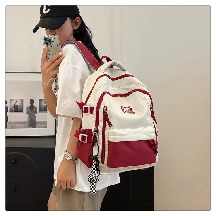 Rucsac dama, Renaya GT3712, Rosu/Alb - 1 | YEO