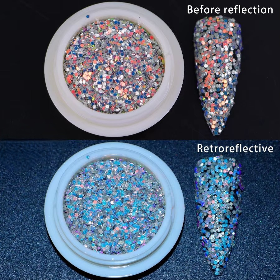 Sclipici unghii reflective Marquise, GLITTER01, Multicolor