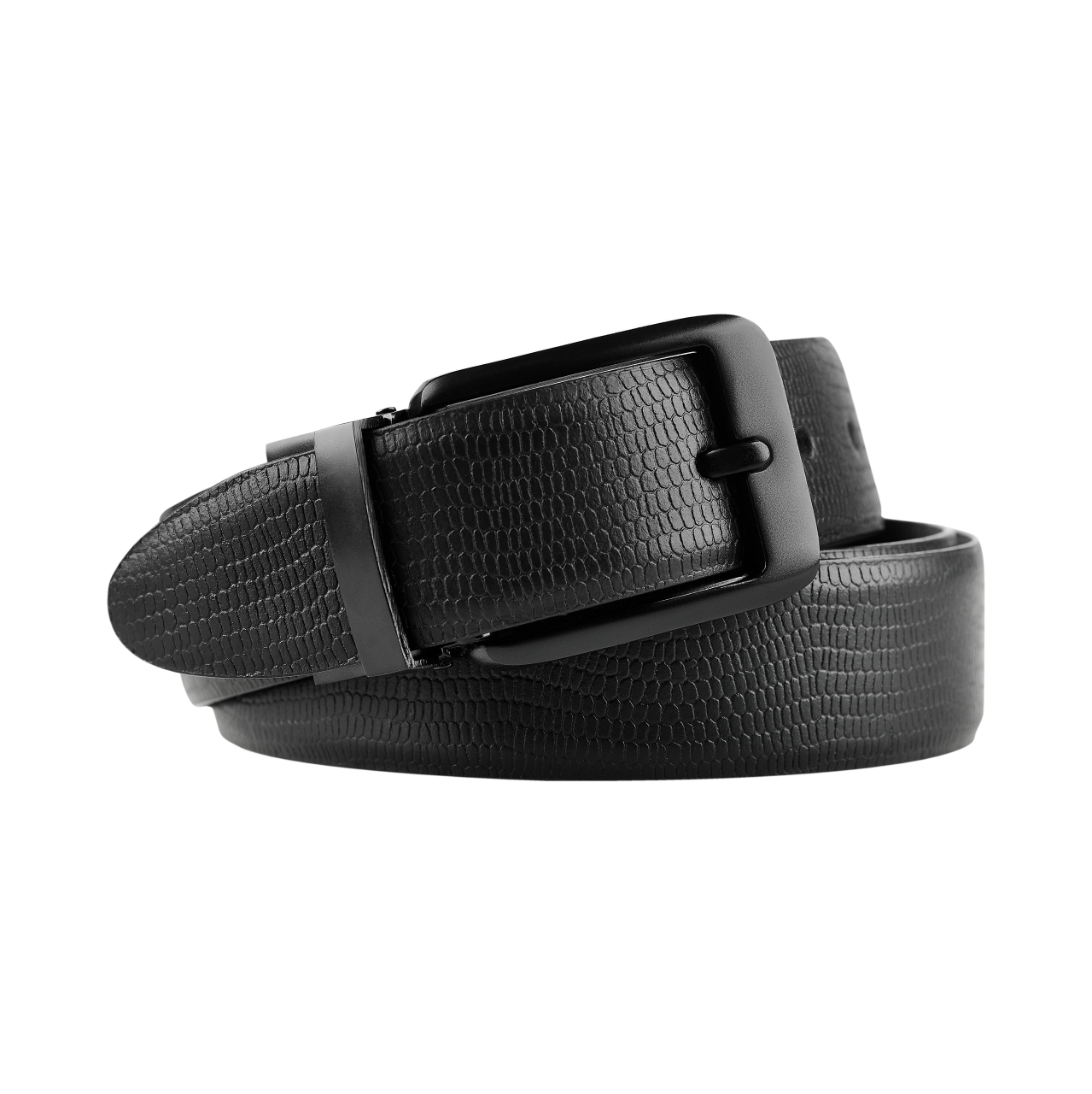 Set cadou pentru barbati, Portofel + Curea, piele naturala, model elegant, Negru, SET8