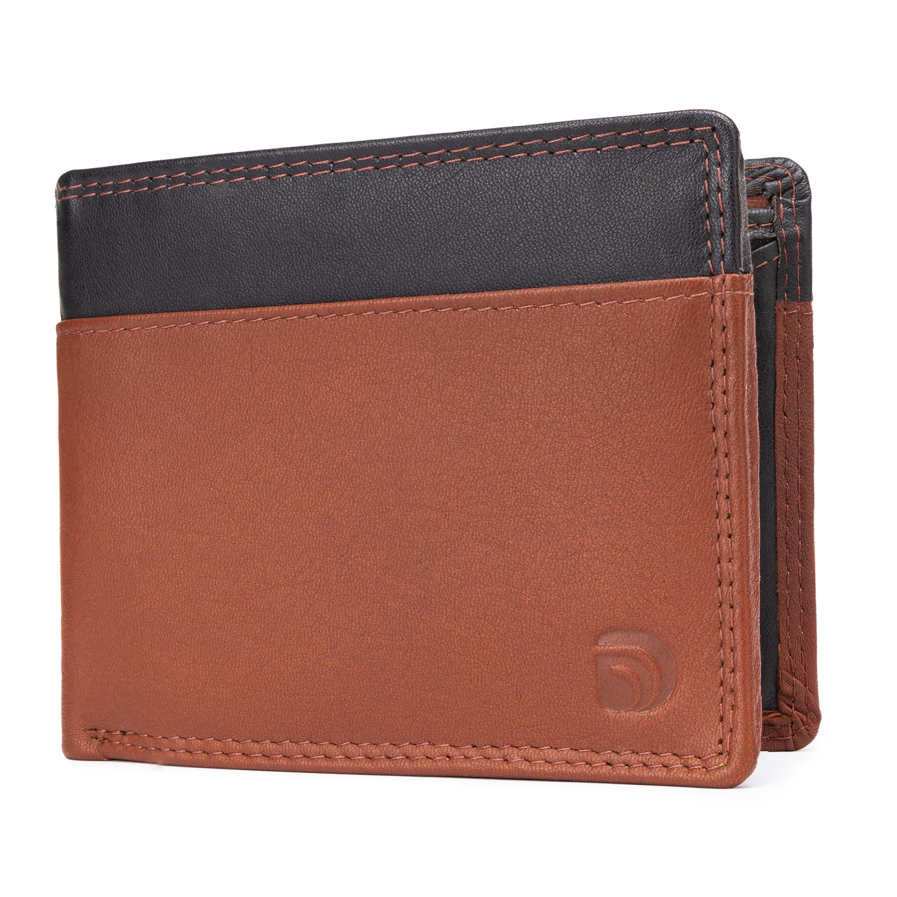 Set cadou pentru barbati, Portofel + Curea, piele naturala, model elegant, Negru-Maro, SET9 - 2 | YEO