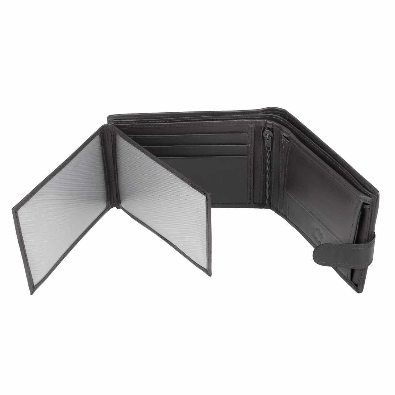 Set cadou pentru barbati, Portofel + Curea, piele naturala, model elegant, SET39, Negru