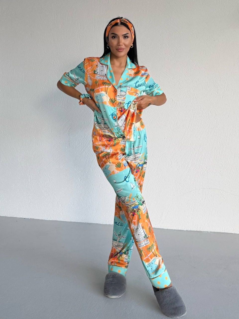 Set pijama dama din doua piese, cu nasturi – 2500375, Casablanca Breeze