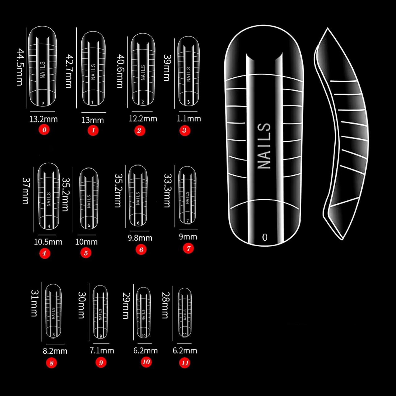 Tipsuri reutilizabile Marquise, TIPS15, Square, 120 buc