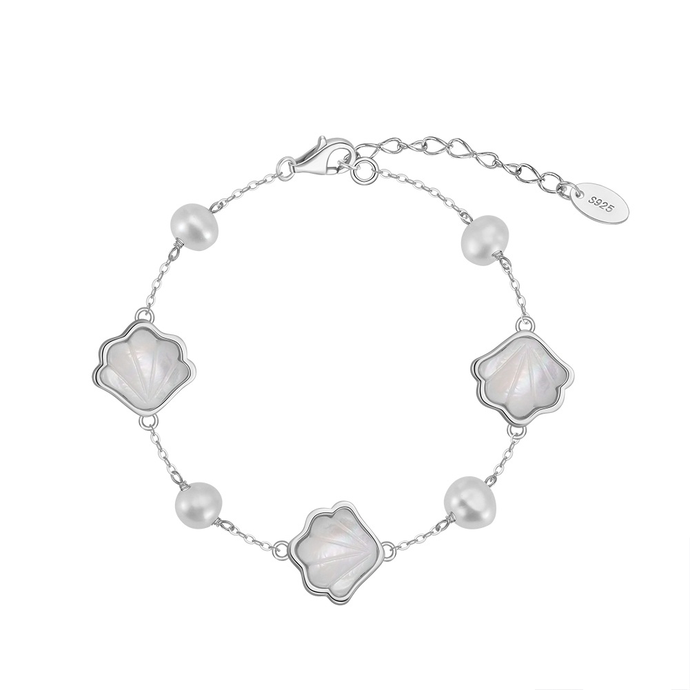 Bratara din argint 925 pentru dama, JW1548, model scoica, placata cu rodiu