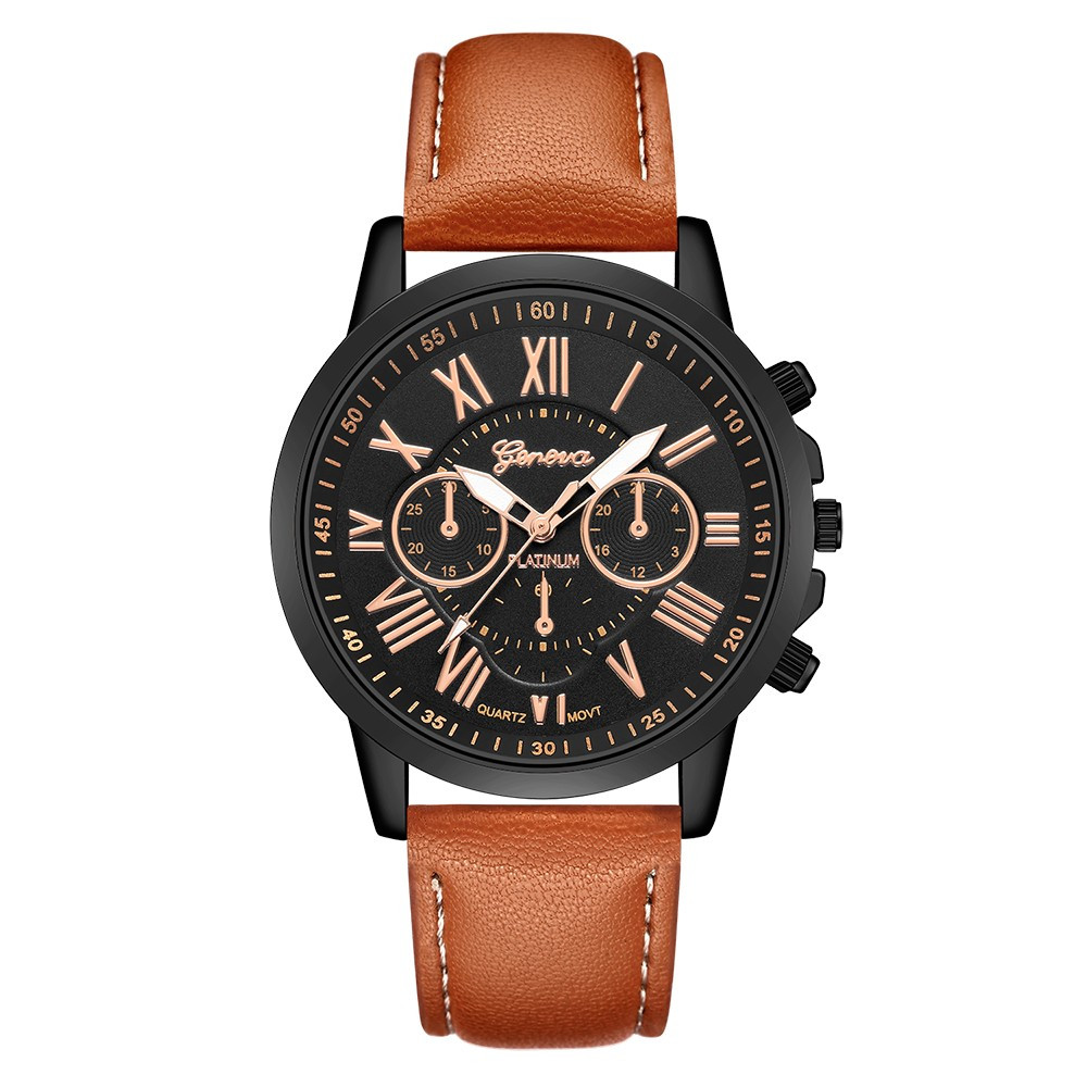 Ceas barbatesc GENEVA, stil casual, curea piele