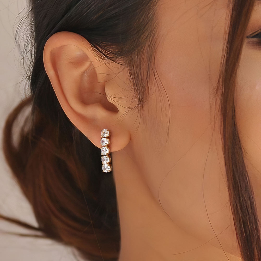 Cercei argint 925, JW1777, model tennis, placati cu rodiu