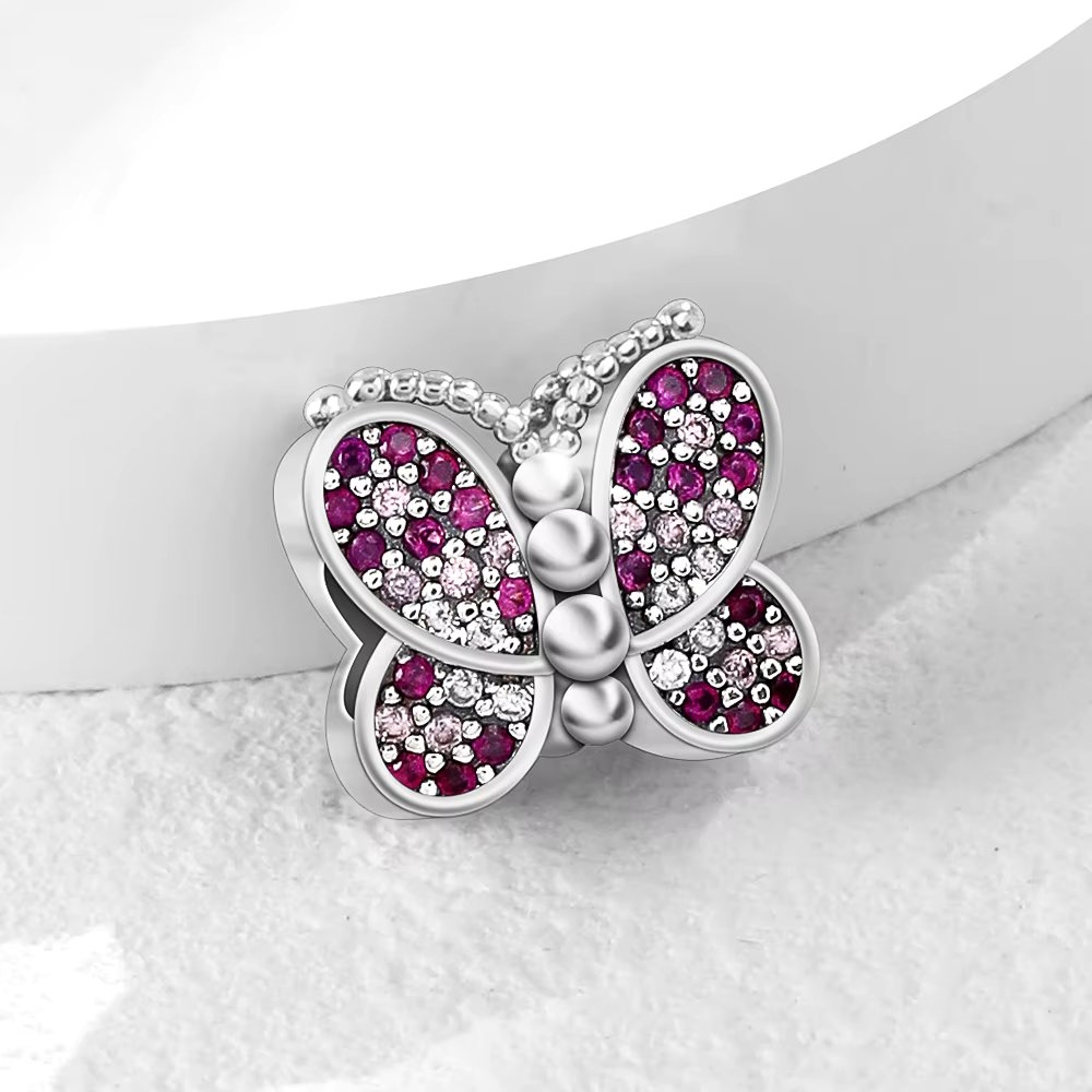 Charm/talisman argint 925, JW1173, model fluture, placat cu rodiu - 1 | YEO