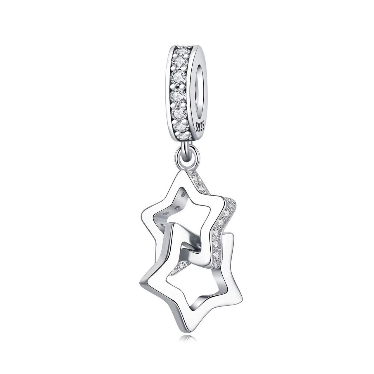 Charm/talisman argint 925, JW1650, model stelute, placat cu rodiu