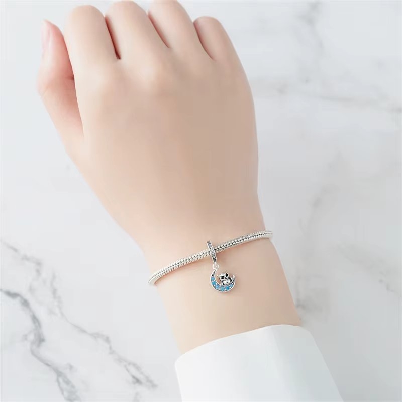 Charm/talisman argint 925, JW1663, model bufnita, placat cu rodiu