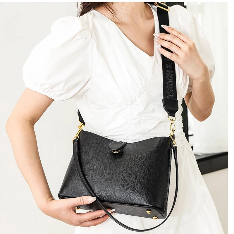 Geanta dama Delis, Anaxandra GT2562, piele naturala, Negru