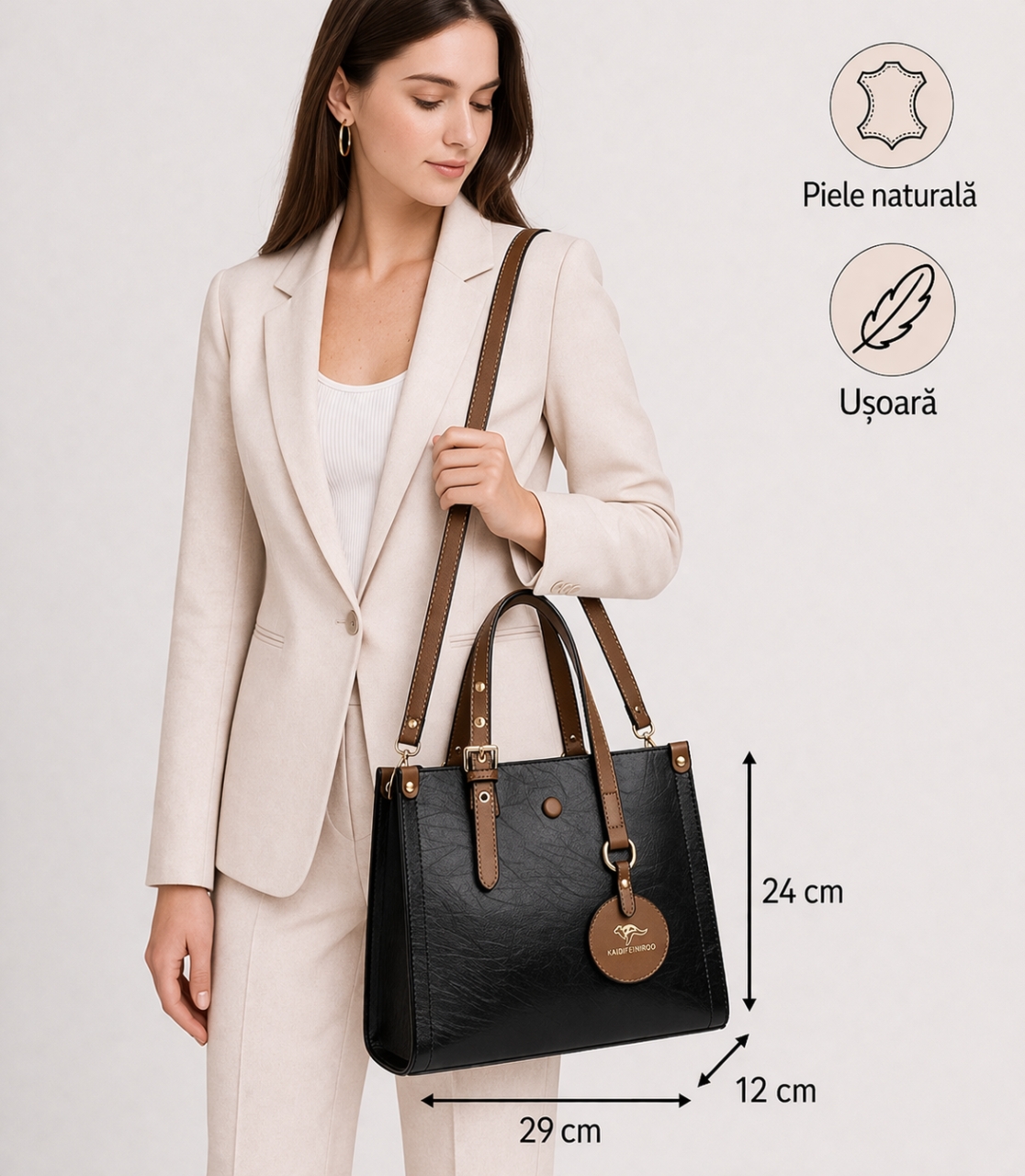 Geanta dama, Flordelis GT2698, Negru - imagine 2