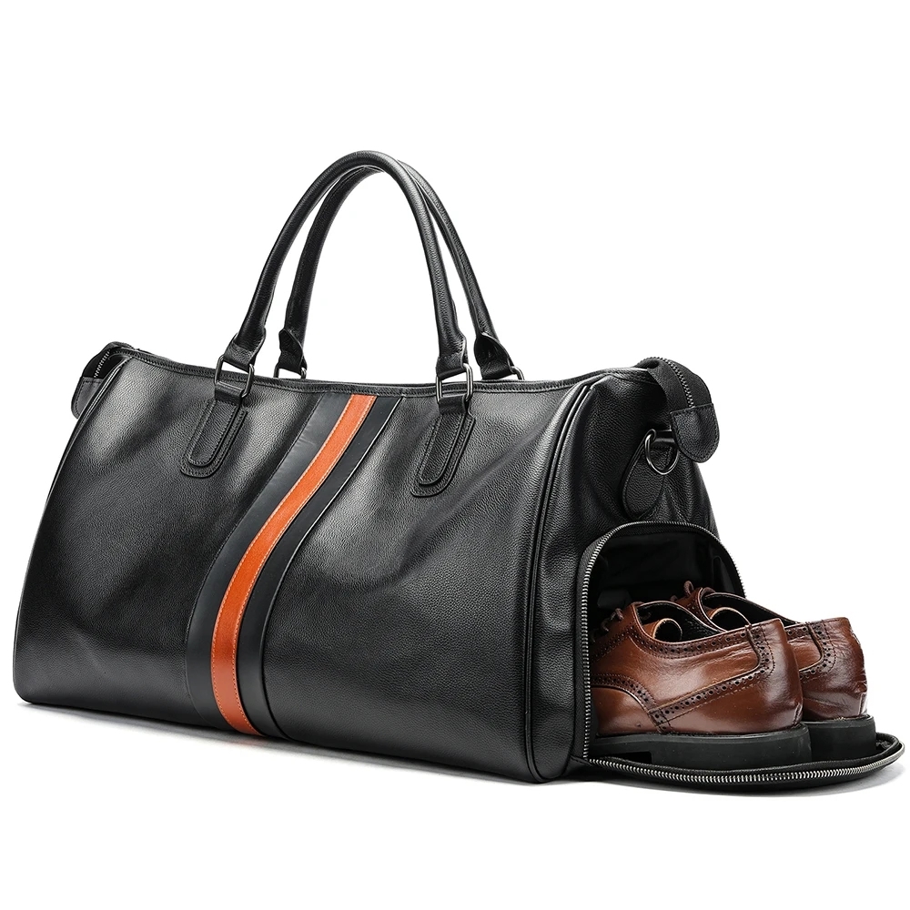 Geanta de calatorie, Alviro GT3803, piele naturala, Negru