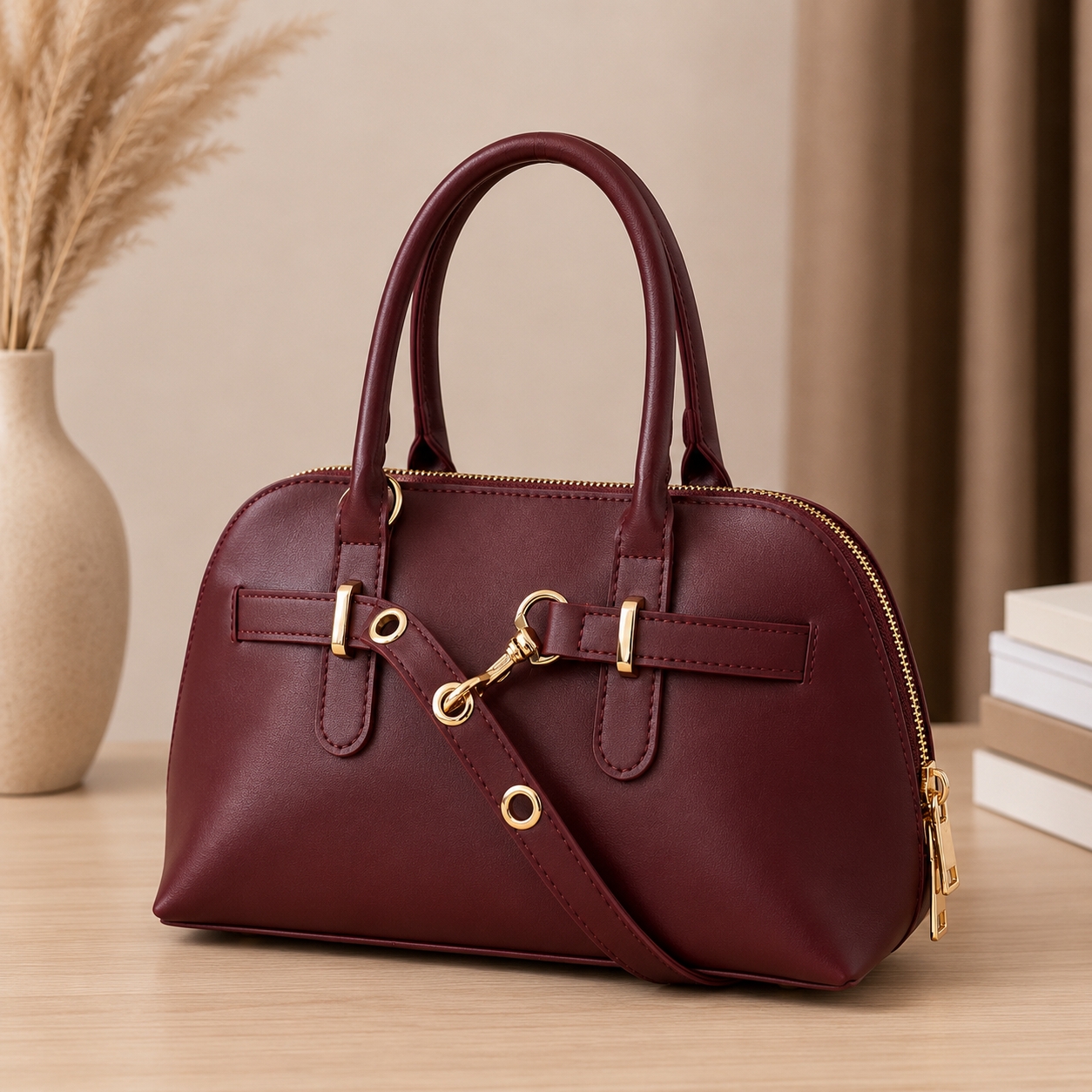 Geanta de dama, 263, model Vintage, Bordo