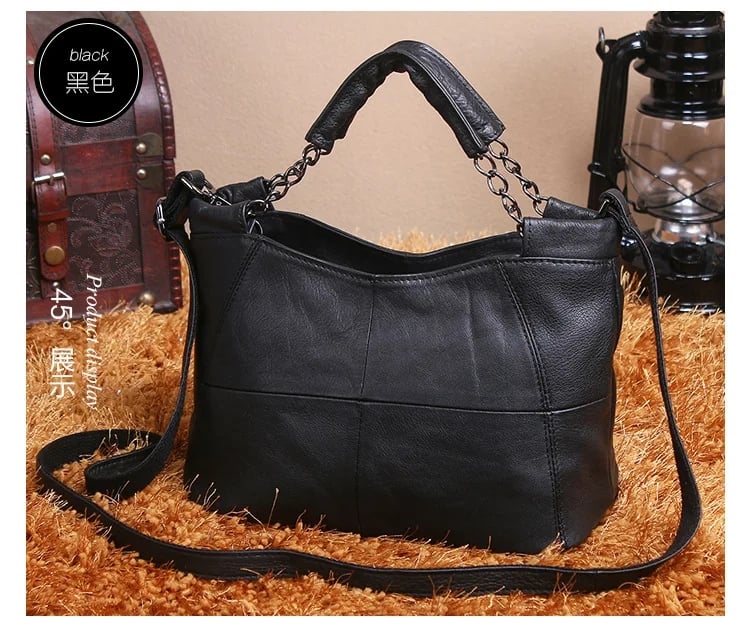 Geanta de dama, Eirina GT3768, piele naturala, Negru - 2 | YEO