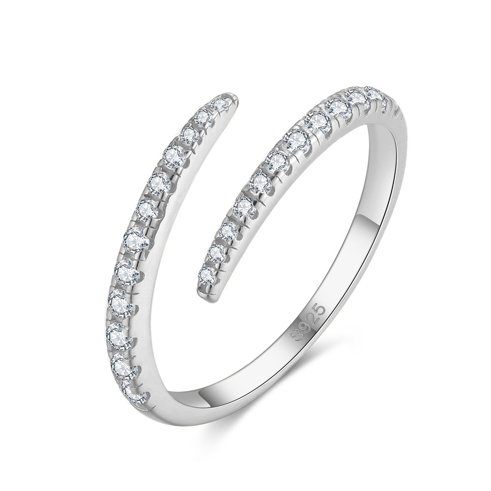 Inel reglabil argint 925, JW1574, model elegant, placat cu rodiu