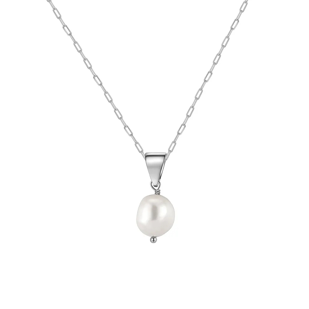 Lantisor argint 925, JW1537, model perla, placat cu rodiu