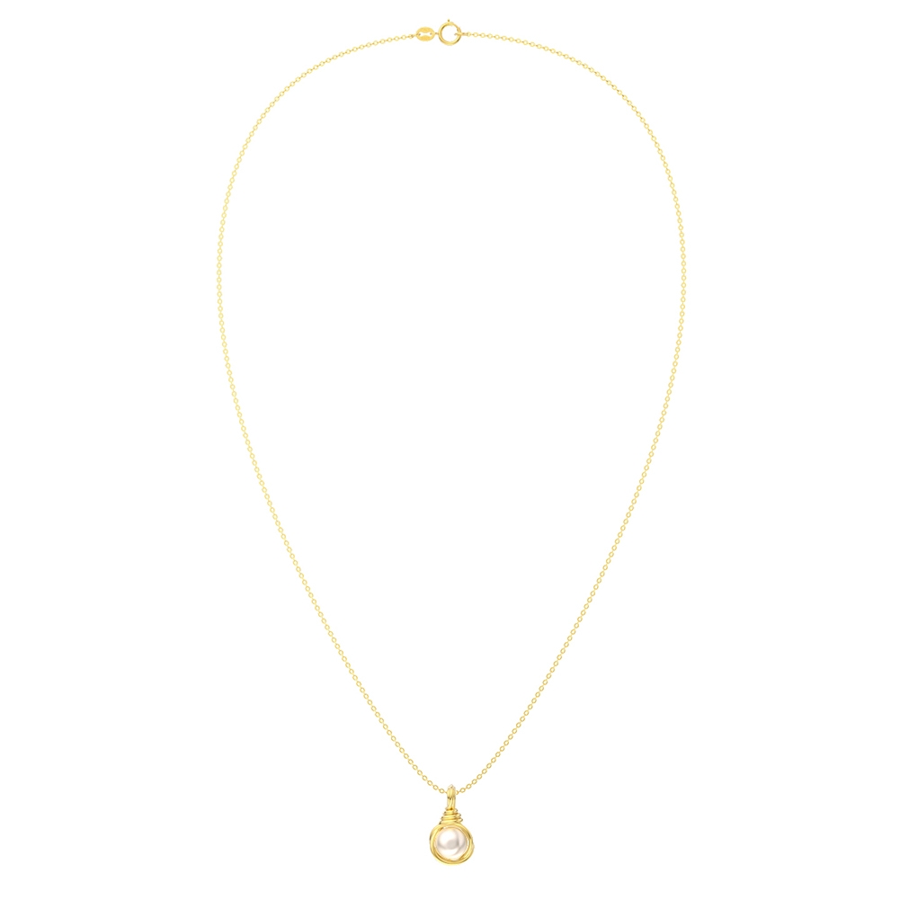 Lantisor argint 925, JW1546, model perla, placat cu aur - 3 | YEO