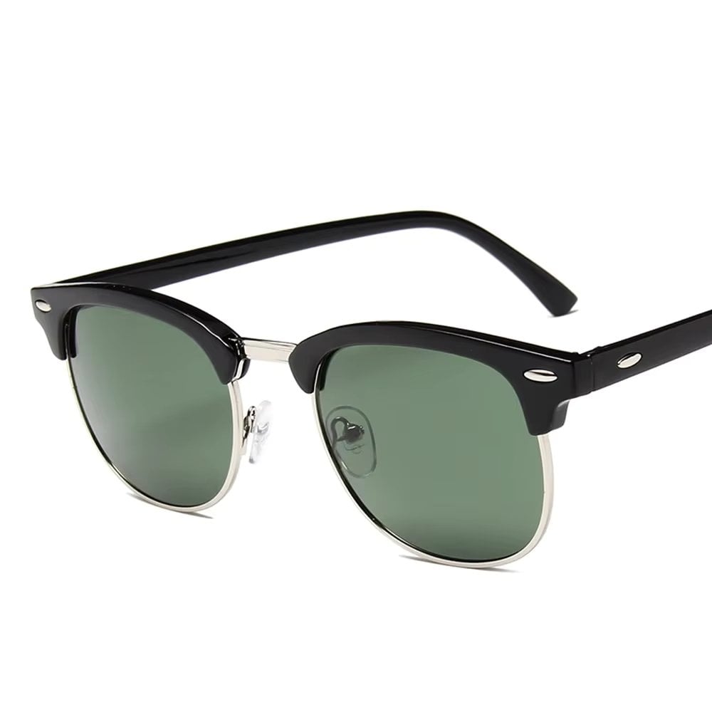 Ochelari de soare unisex, SG049, Negru/Verde