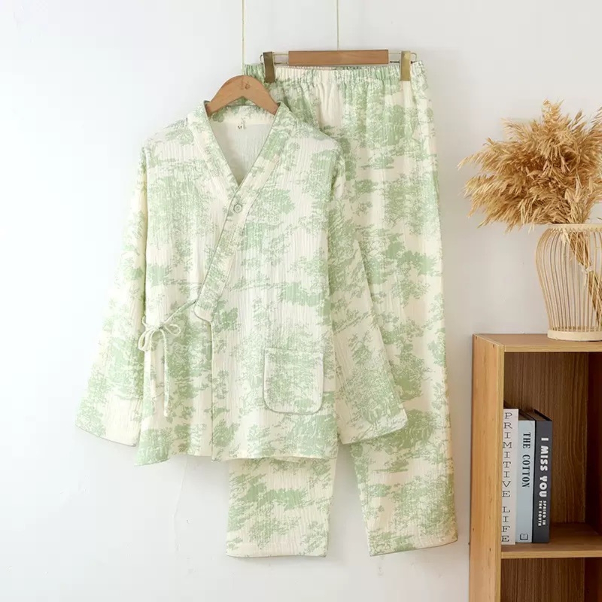 Pijama dama "Velvet Calm" din doua piese, PJ036, Verde