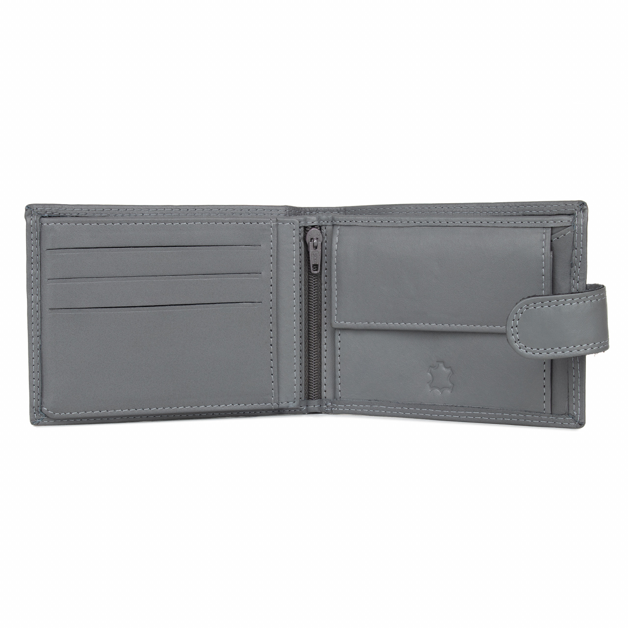 Portofel barbati Ronno, Dima PT1483, piele naturala, Gri - imagine 2