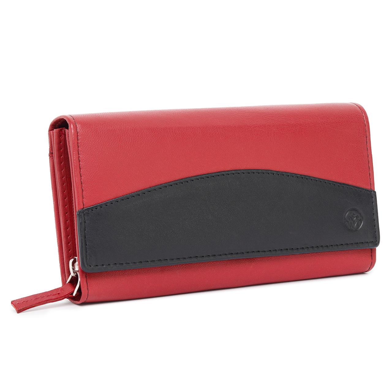 Portofel dama Marquise, Bluma PT1501, piele naturala, Rosu/Negru