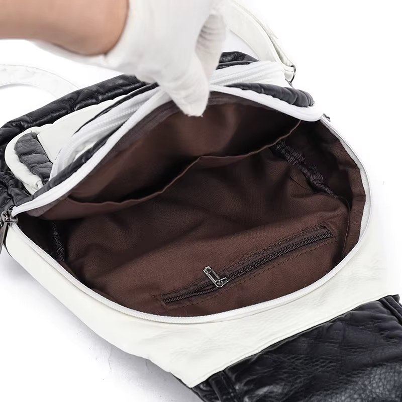 Rucsac dama, Rilena GT3630, Negru/Alb