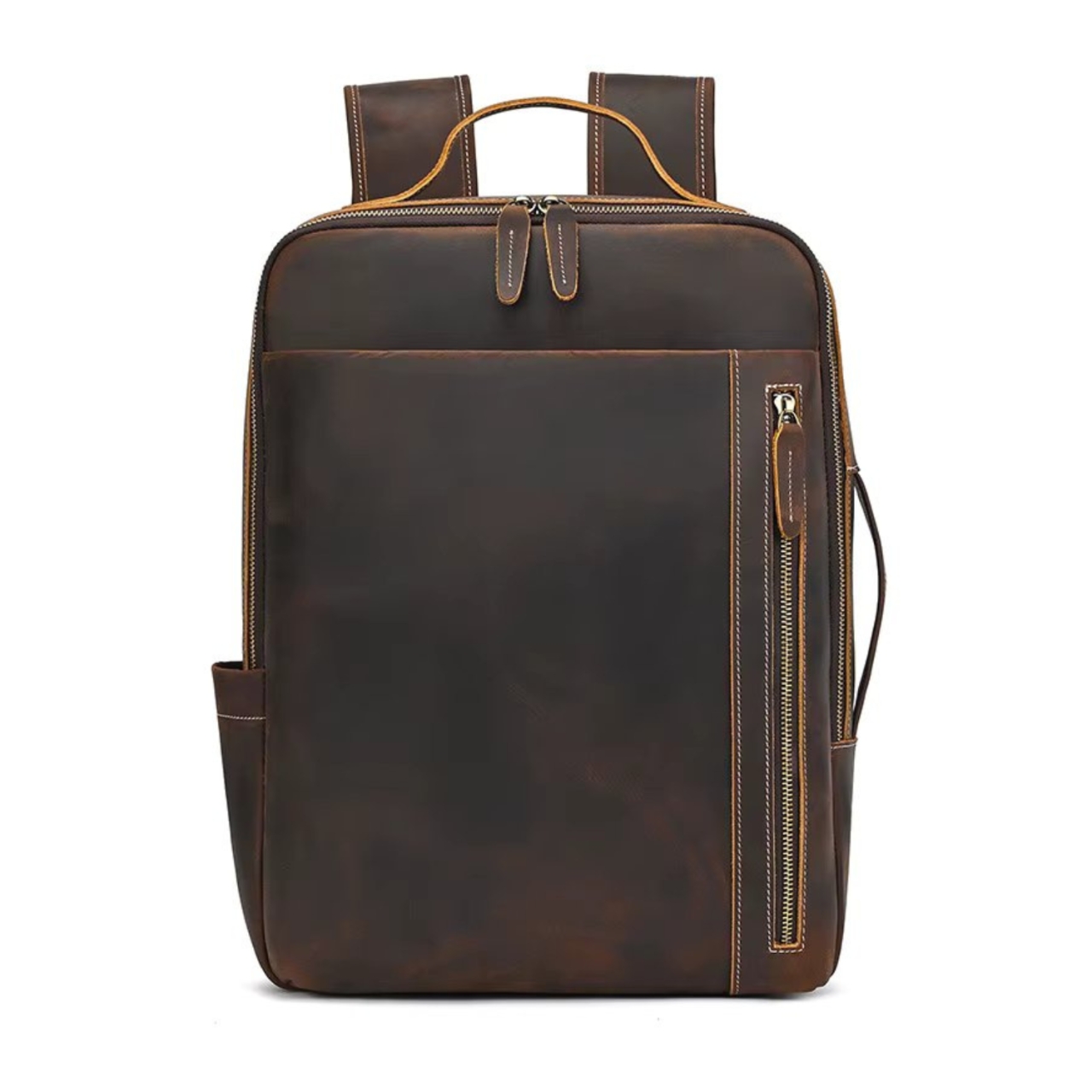 Rucsac pentru barbati, Elsiel GT3318, piele naturala, Maro
