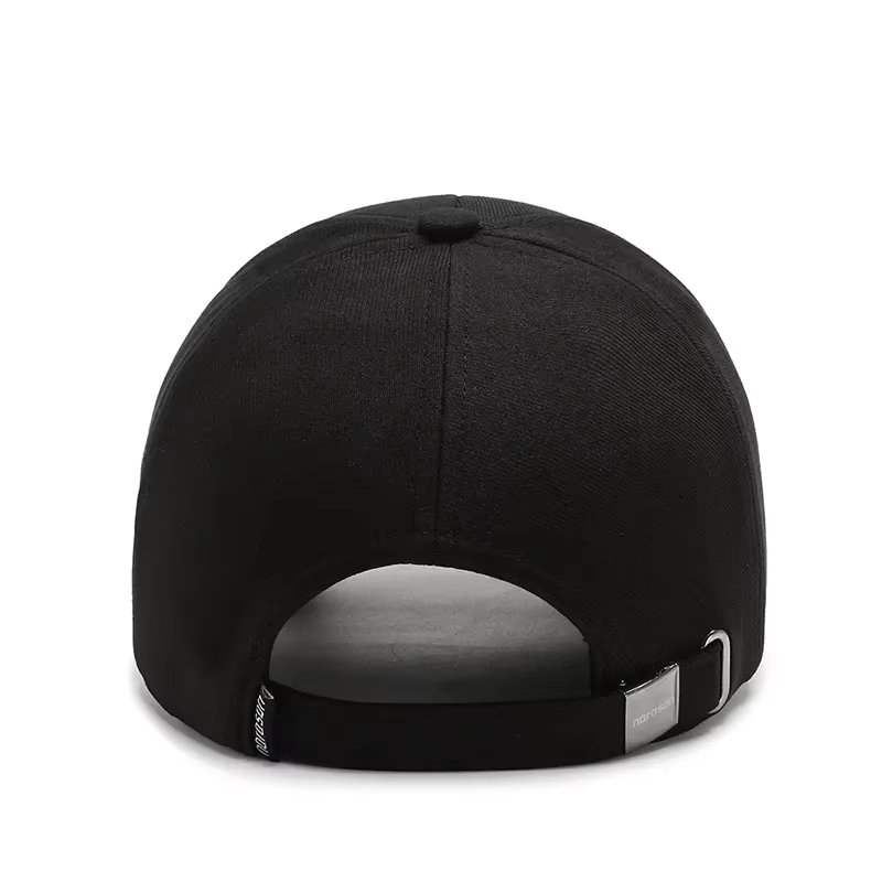 Șapcă baseball pentru bărbați, model uni, cozoroc curbat, neagră — imaginea 3