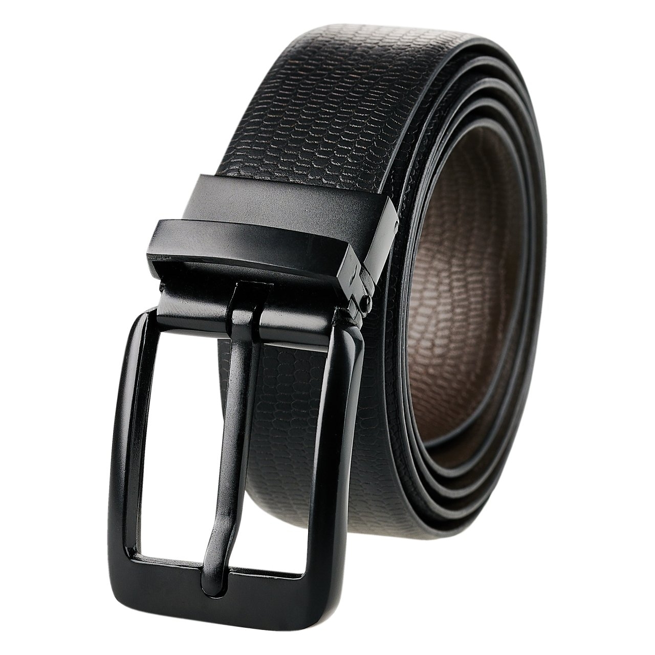 Set cadou pentru barbati, Portofel + Curea, piele naturala, model elegant, Negru, SET14