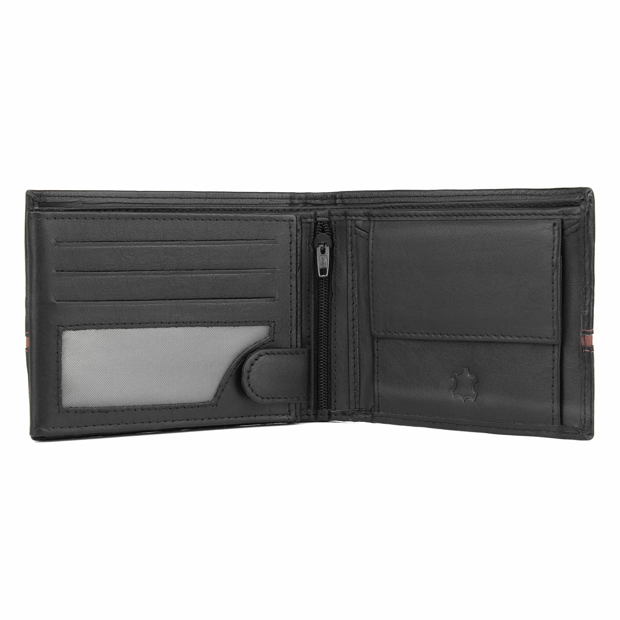 Set cadou pentru barbati, Portofel + Curea, piele naturala, model elegant, SET35, Maro /Negru - imagine 5