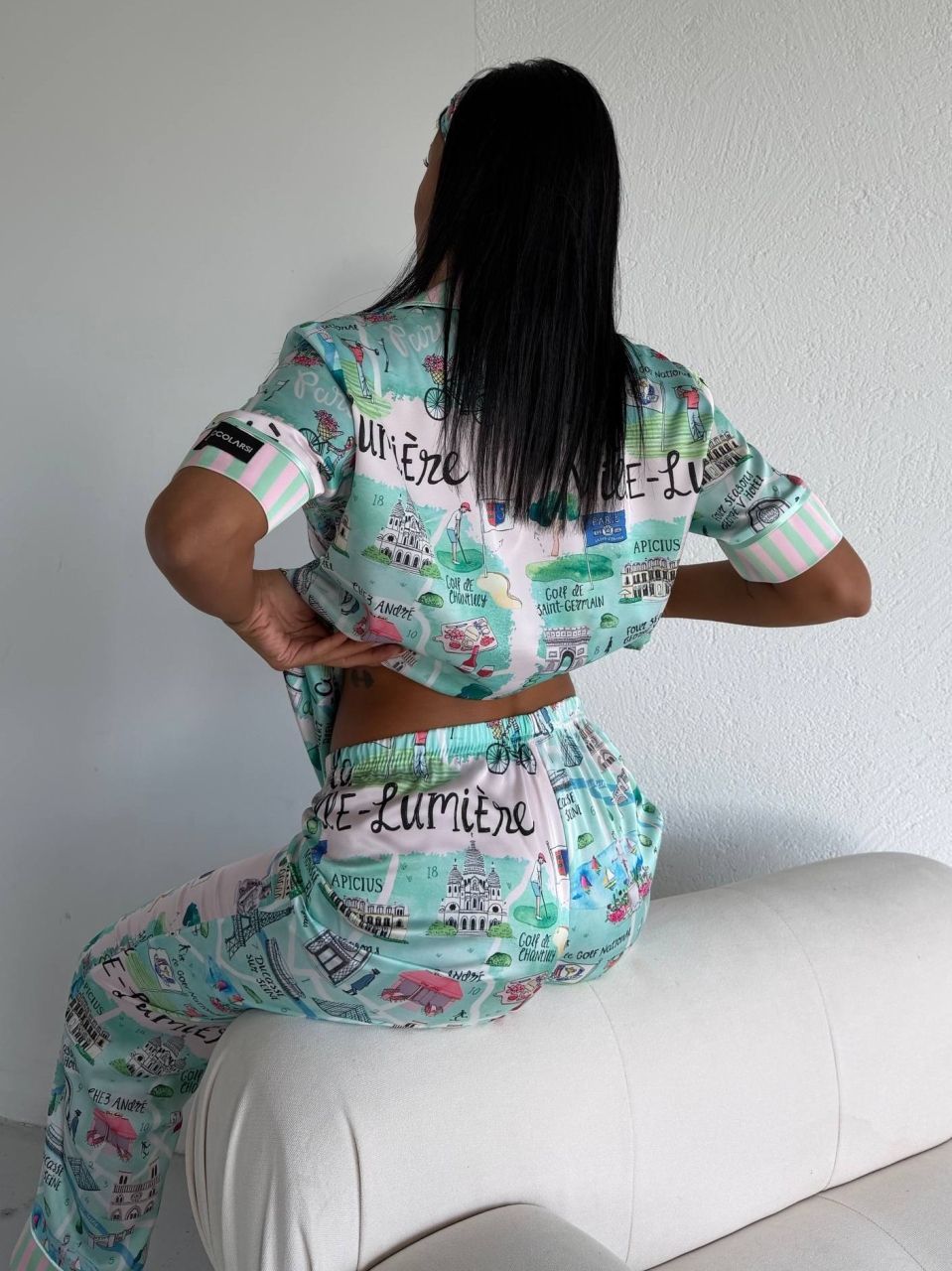 Set pijama dama din doua piese, cu nasturi – 2500387, City Escape - imagine 5