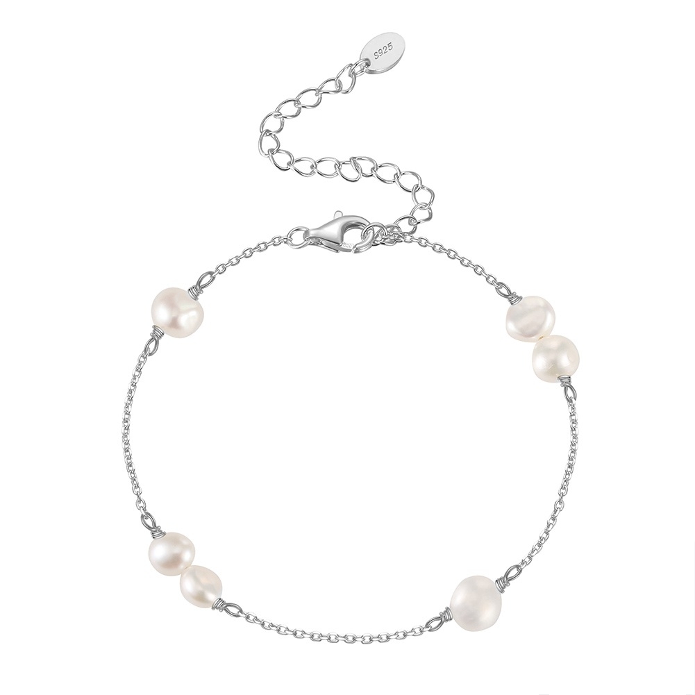 Bratara din argint 925 pentru dama, JW1557, model cu perle, placata cu rodiu
