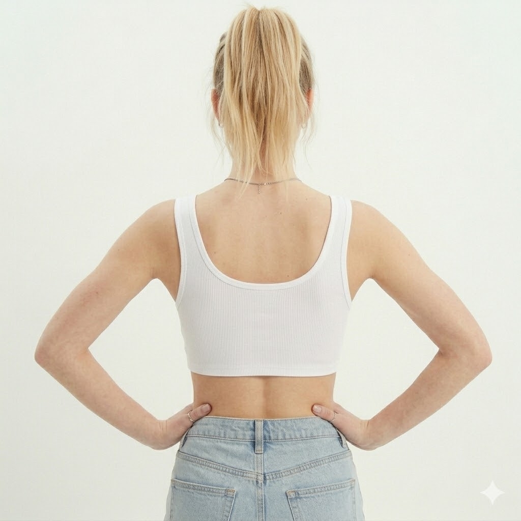 Bustiera din bumbac pentru dama, cu bretele groase, 46720, Alb - imagine 2