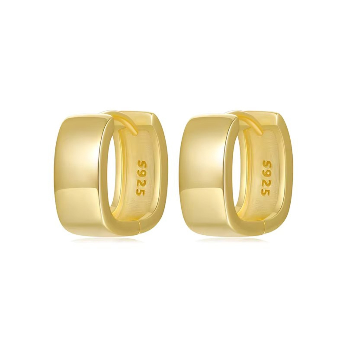 Cercei argint 925, JW1667, model patrat, placati cu aur