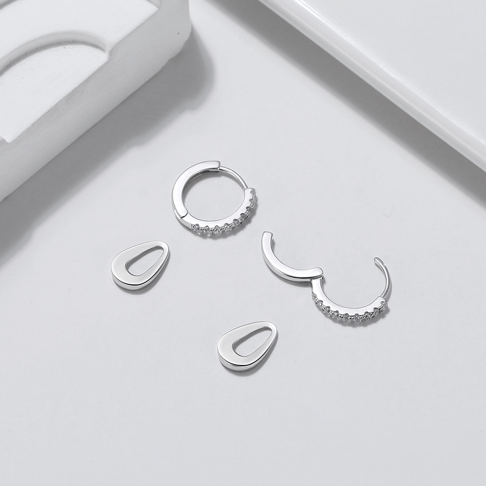 Cercei rotunzi argint 925, JW1800, model elegant, placati cu rodiu