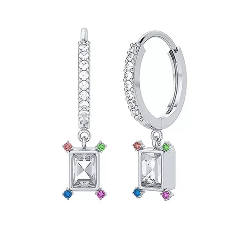 Cercei rotunzi argint 925, JW949, model elegant, placati cu rodiu