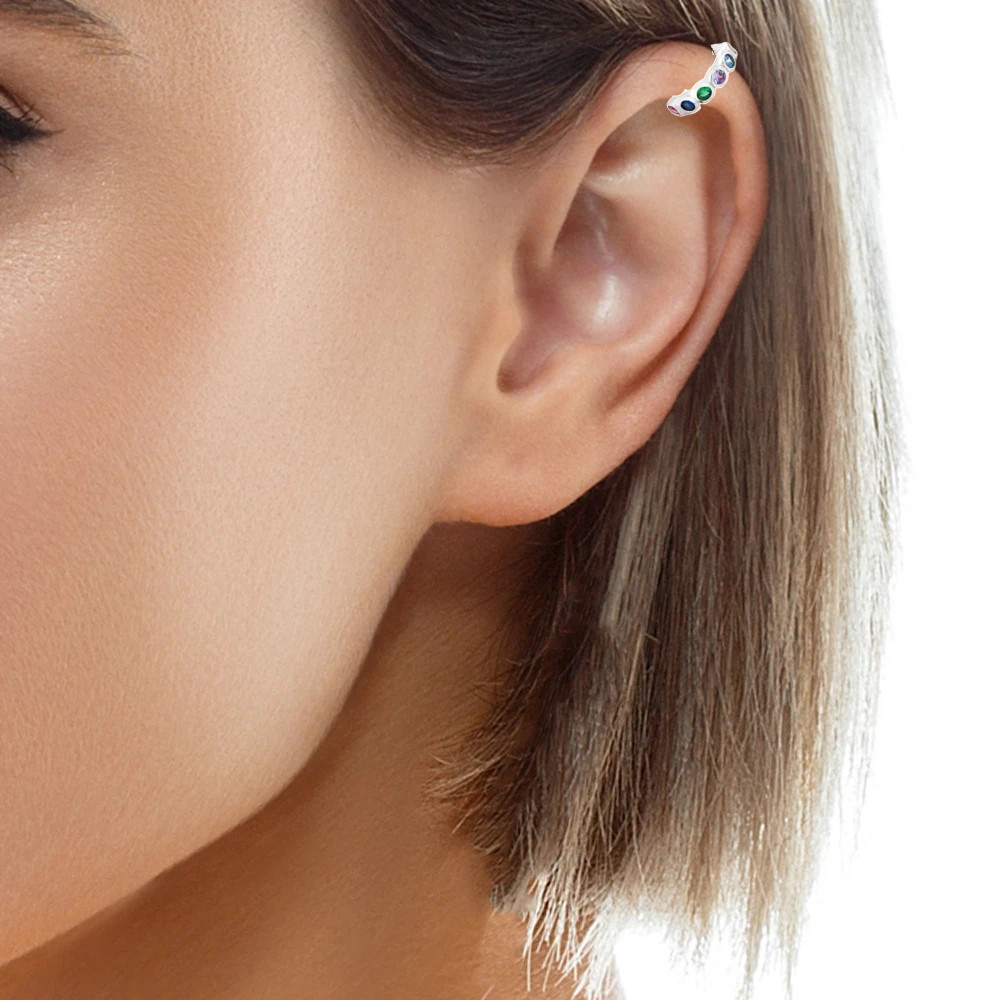 Grab Distinguish Bourgeon Cercel ear cuff argint 925, JW85, model cu pietre colorate