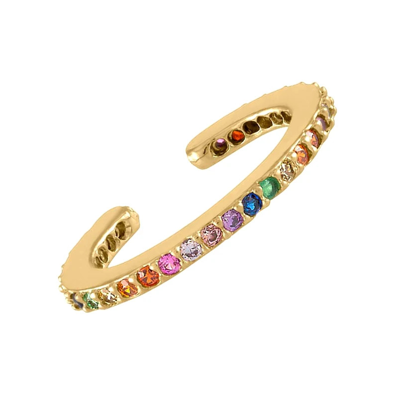 Cercel ear cuff argint 925, JW983, model multicolor, placat cu aur