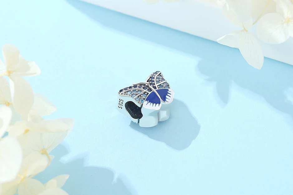 Charm/talisman argint 925, JW1120, model fluture, placat cu rodiu