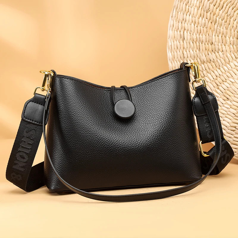 Geanta dama Delis, Anaxandra GT2562, piele naturala, Negru