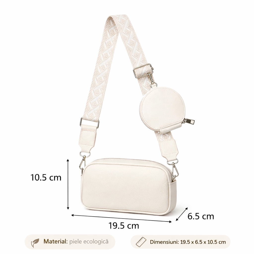 Geanta dama, Nixie GT3442, Crem