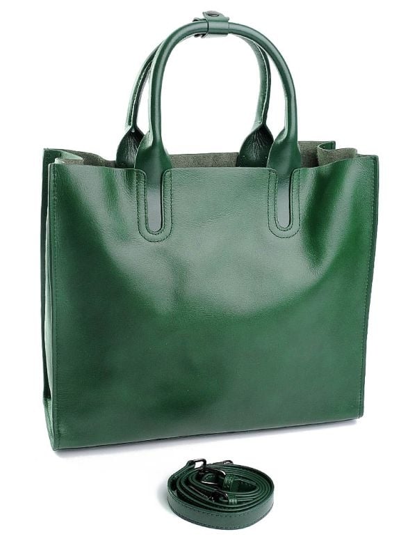 Geanta de dama, 6609, piele naturala, Verde